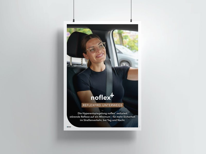 Poster noflex+, Motiv Reflexfrei unterwegs, DIN A1