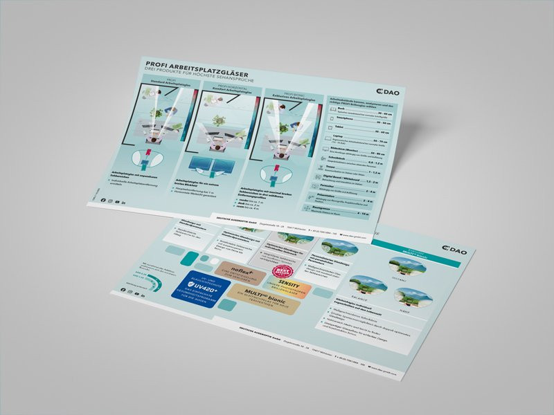 Beratungskarte A4 Arbeitsplatz- und Markengleitsichtgläser